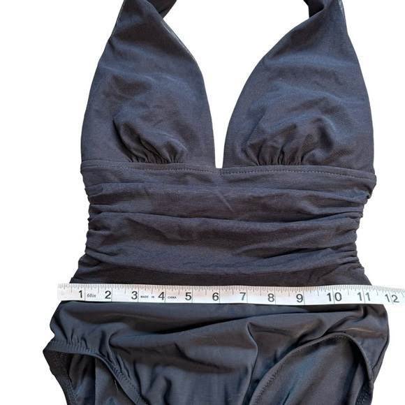 Vintage 80s Mainstream Swimsuit One Piece Bodysuit Halter Union Made USA Sz 8 - Picture 6 of 10